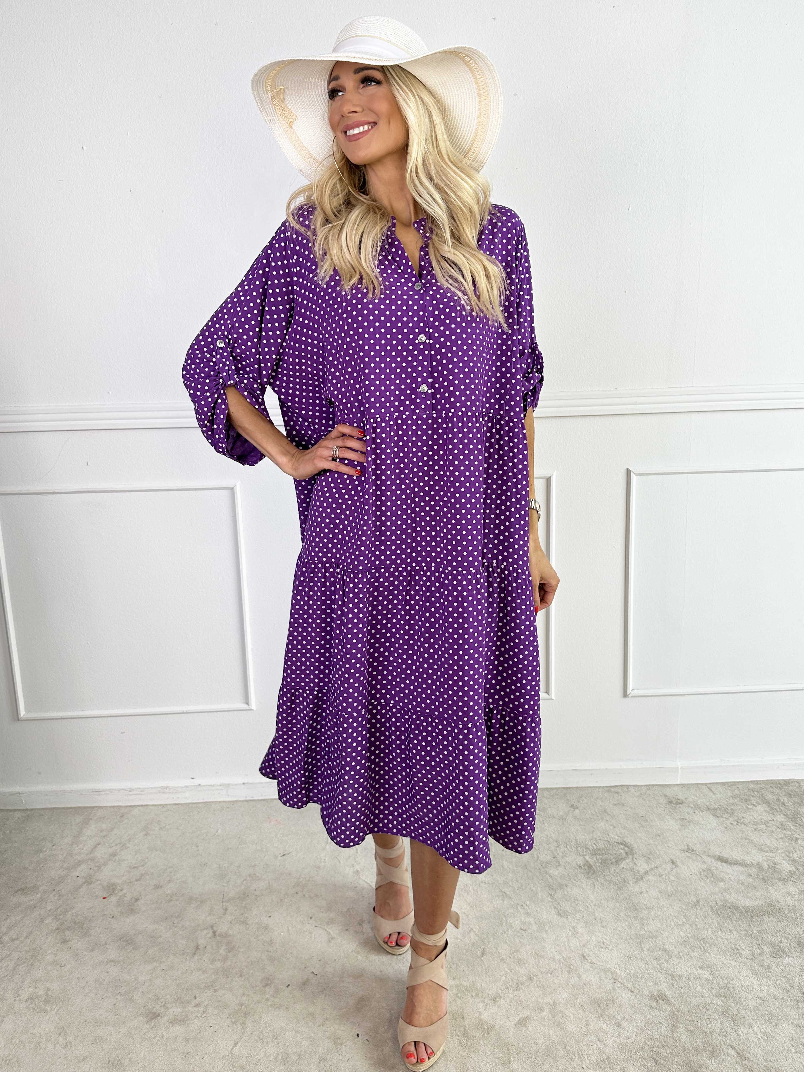 Dotti - Klänning med lager på lager-look i viskos